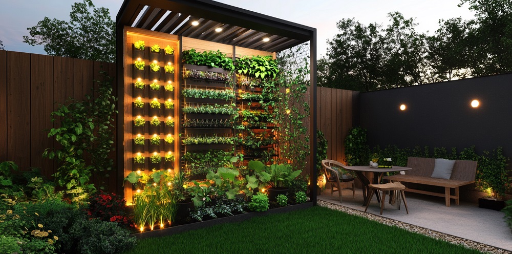 Вертикальные грядки на садовом участке