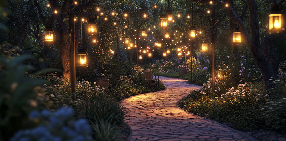 Освещение в саду