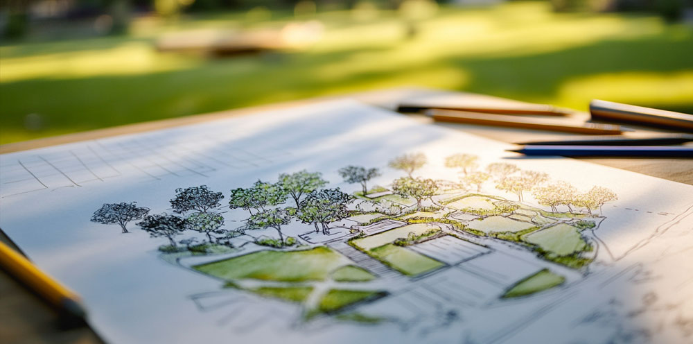 Планирование на бумаге ландшафта