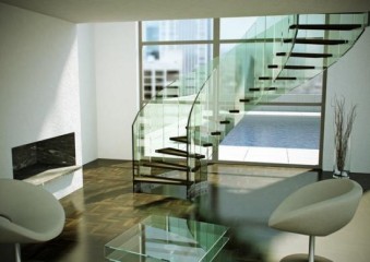 Стеклянная лестница - современно, стильно, практично